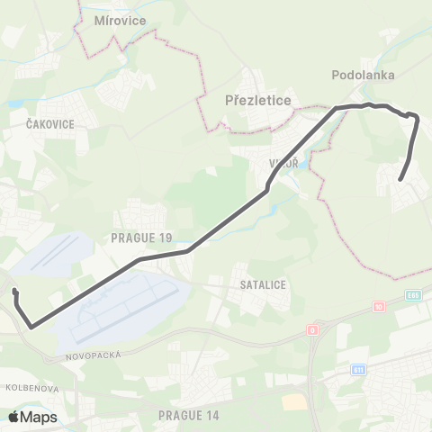 PID Praha,Letňany - Jenštejn / Radonice map