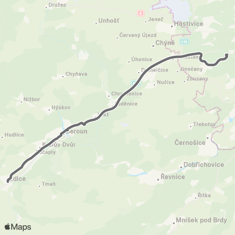 PID Praha,Nové Butovice - Zdice map