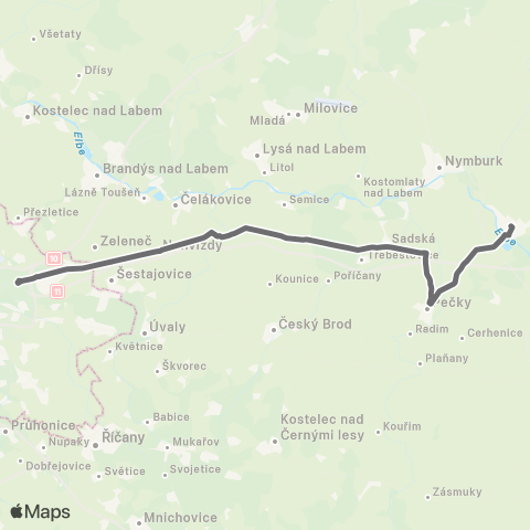 PID Praha,Černý Most - Poděbrady map