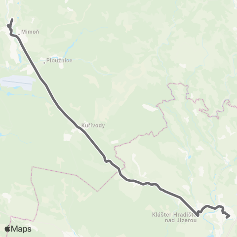 PID Mimoň - Ralsko - Mnichovo Hradiště - Mladá Boleslav map