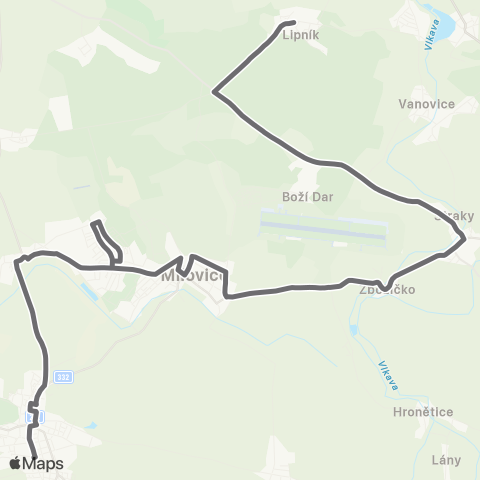 PID Lysá Nad Labem - Milovice - Lipník map