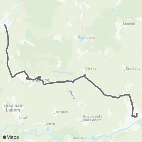 PID Nymburk - Straky - Milovice - Benátky Nad Jizerou map