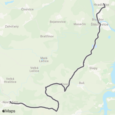 PID Nový Knín - Nové Dvory - Štěchovice - Hradištko map