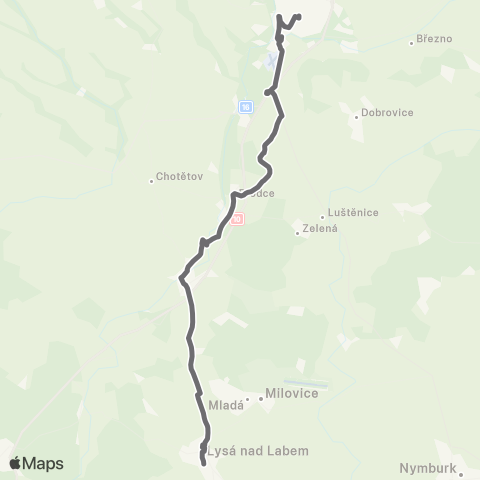 PID Mladá Boleslav - Benátky Nad Jizerou - Lysá Nad Labem map