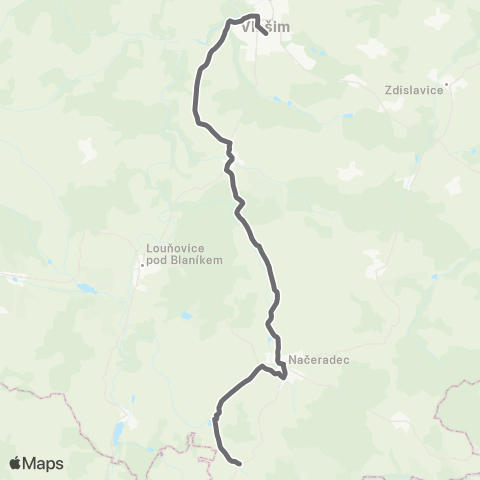 PID Mladá Vožice - Načeradec - Vlašim map