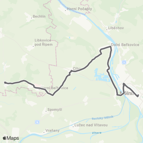 PID MěLník - Dolní BeřKovice - Černouček map