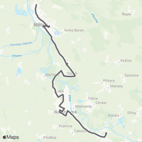 PID Mělník - Neratovice - Kostelec Nad Labem map