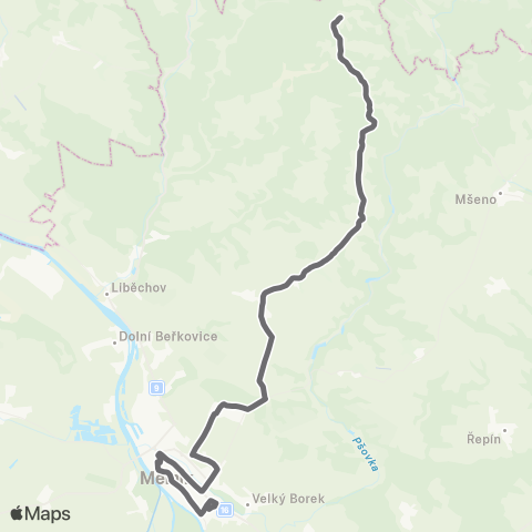 PID Dobřeň - Mělník map
