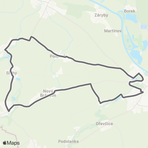 PID Brandýs Nad Labem-Stará Boleslav - Mratín - Brandýs Nad Labem-Stará Boleslav map