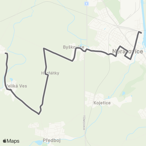 PID Neratovice,Korycany - Veliká Ves - Neratovice map