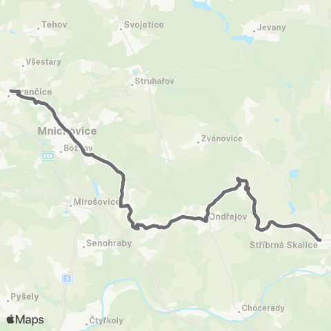 PID Strančice - OndřEjov - StřÍbrná Skalice map