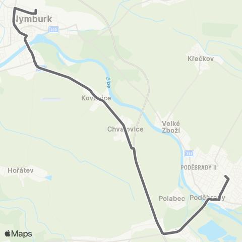 PID Nymburk - PoděBrady map