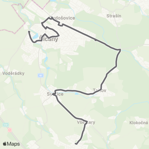 PID Strančice - Tehov - ŘÍčany map