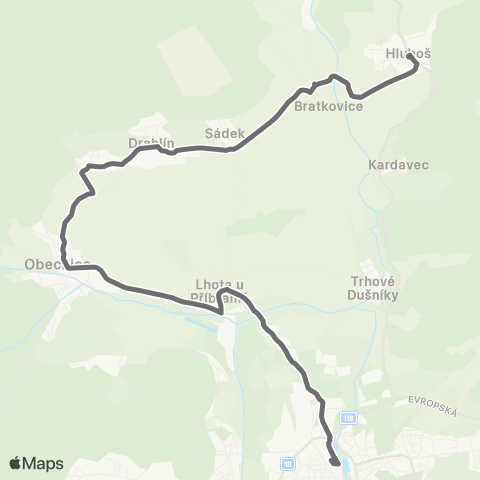 PID PřÍbram - Sádek - Hluboš map