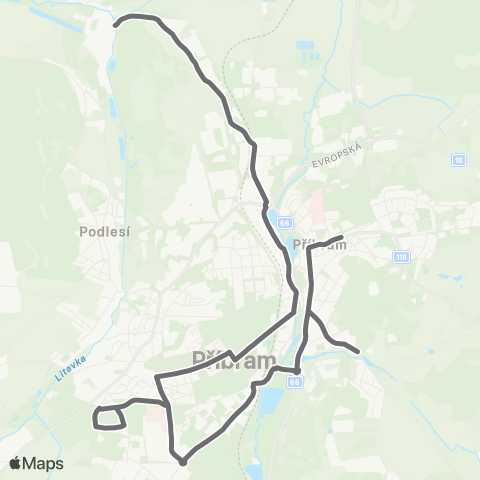 PID Mhd PřÍbram 507 Jiráskovy Sady - Sázky - Zdaboř - II.Poliklinika - Aut.Nádr. - Kovohutě - Lhota U PřÍbramě,Točna map