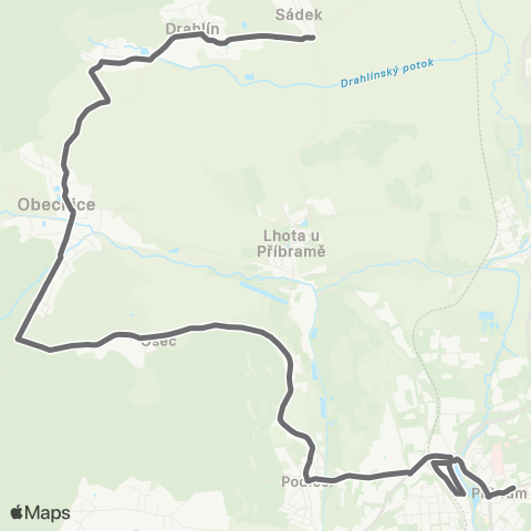PID PřÍbram - Obecnice - Sádek map