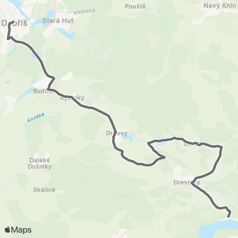 PID DobřÍš - Drevníky - Županovice map