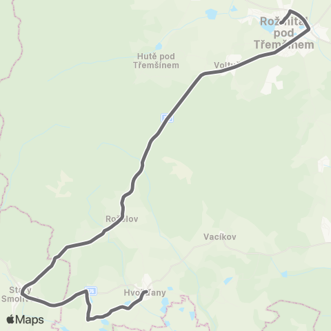PID Rožmitál Pod TřEmšínem - HvožďAny map