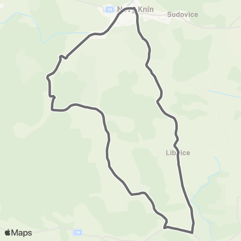 PID Nový Knín - Borotice - Nový Knín map