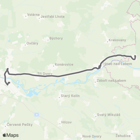 PID Kolín - Týnec Nad Labem - Labské Chrčice map