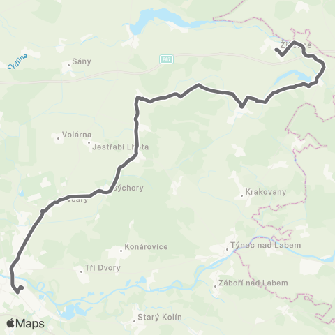 PID Kolín - Býchory - Žiželice map