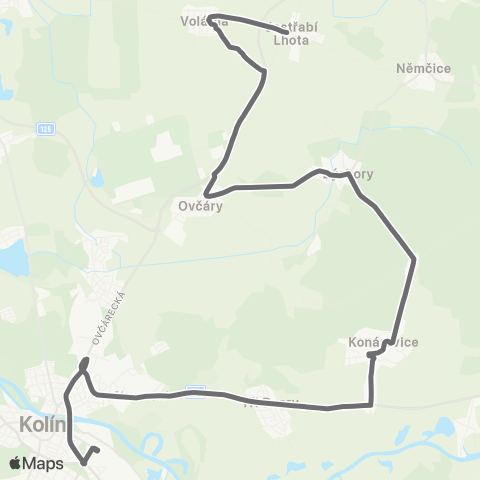 PID Kolín - Býchory - JestřAbí Lhota map