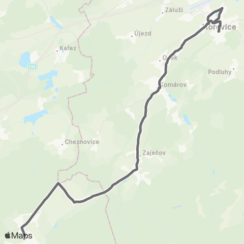 PID HořOvice - Zaječov - Strašice map