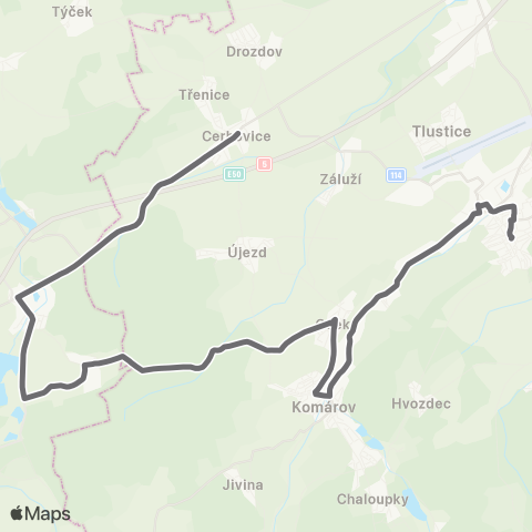 PID HořOvice - KařEz - Cerhovice map