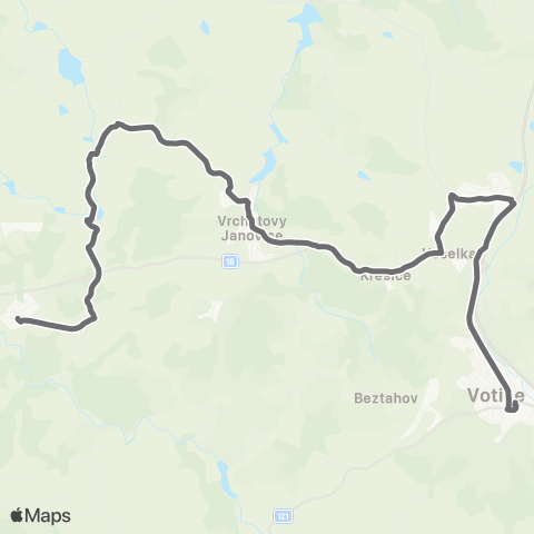 PID Vojkov - Votice map