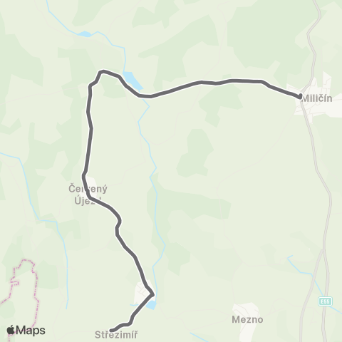 PID Mezno - Miličín map