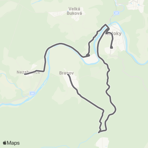 PID Skryje - KřIvoklát - Branov map