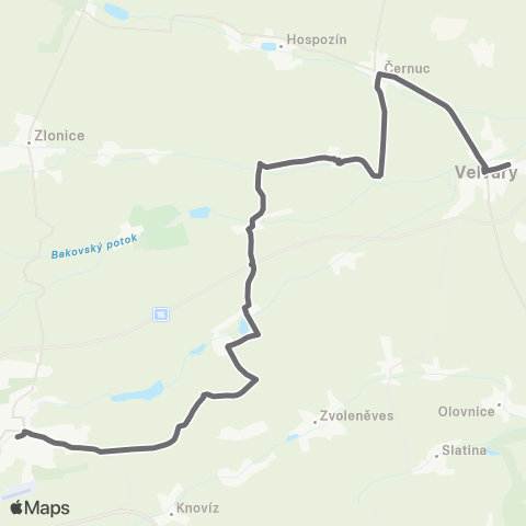 PID Slaný - Hobšovice - Velvary map