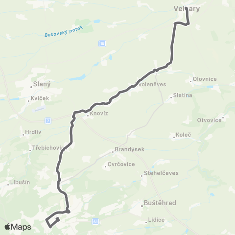 PID Kladno - Knovíz - Velvary map