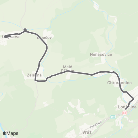 PID LoděNice - Železná - Chyňava map