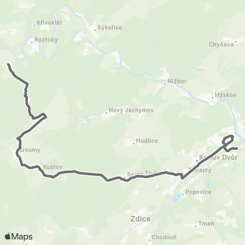PID Všeradice - Beroun - Skryje - Branov map