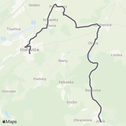 PID Hořovice - Praskolesy - Jince map