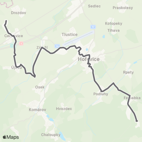PID Cerhovice - HořOvice - KřEšín map