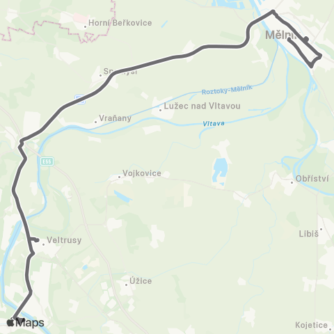 PID MěLník - Nová Ves - Kralupy Nad Vltavou map