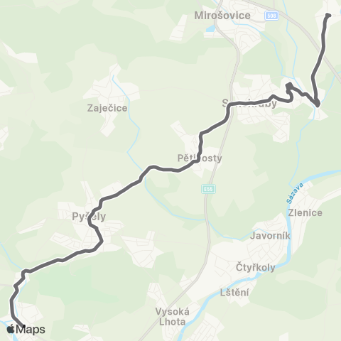 PID Nespeky - Pyšely - Senohraby - Hrusice map