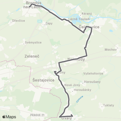 PID Brandýs Nad Labem-Stará Boleslav - Čelákovice - Úvaly map