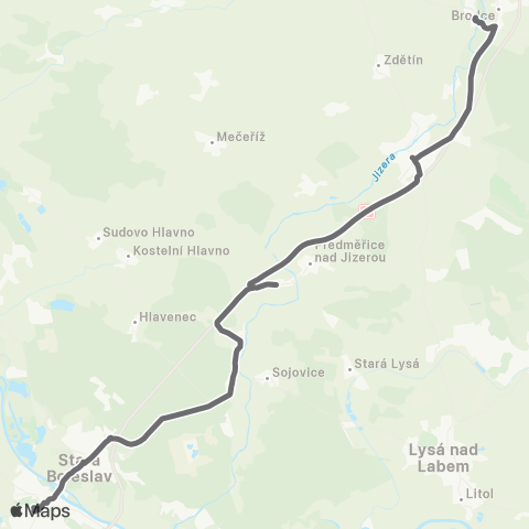PID Brandýs Nad Labem-Stará Boleslav - Horky Nad Jizerou map