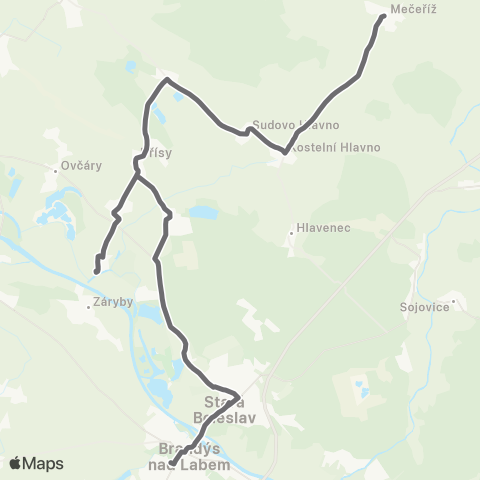 PID Brandýs Nad Labem-Stará Boleslav - Dřísy - Mečeříž map