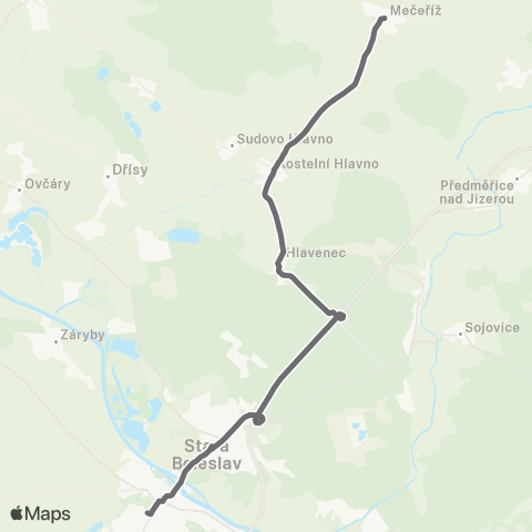 PID Brandýs Nad Labem-Stará Boleslav - Sudovo Hlavno - Mečeříž map
