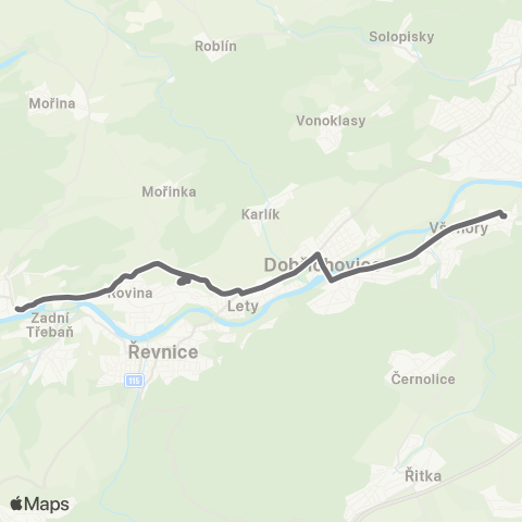 PID Všenory,Horní Mokropsy - Hlásná TřEbaň map