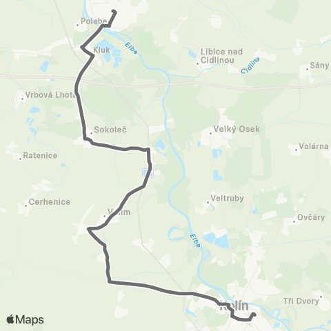 PID Poděbrady - Velim - Kolín map