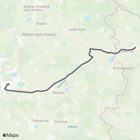 PID Mladá Boleslav - Obruby - Sobotka map