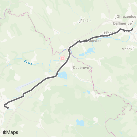 PID Mnichovo Hradiště - Turnov map