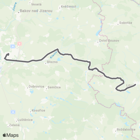 PID Mladá Boleslav - Dlouhá Lhota - Libáň - Kopidlno map