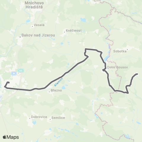 PID Mladá Boleslav - Markvartice - Sobotka map