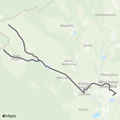PID Mnichovo Hradiště - Dolní Krupá - Rokytá map